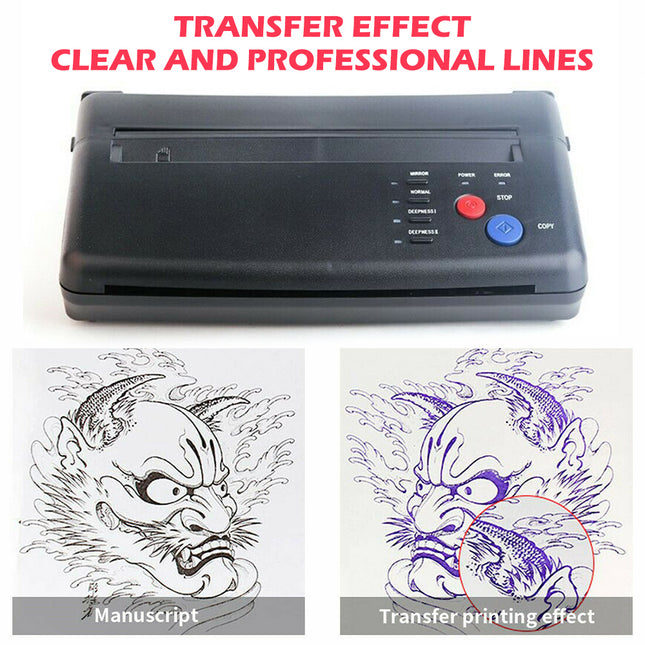 ABS Tattoo Transfer Copier Printer Machine Thermal Stencil Paper Body Art Maker