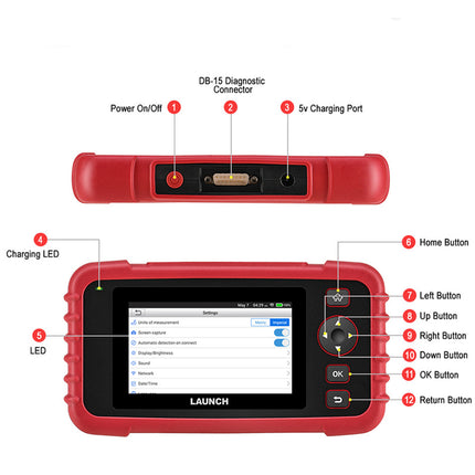 LAUNCH CRP123X Car Scanner OBD2 Code Reader ABS SRS Engine Diagnostic Scan Tool