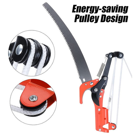 8M Detachable Pole Pruning Saw Tree Trimmer Saw Shearing Portable Storage Bag