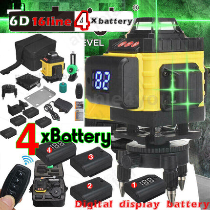 16 Line Laser Level 4D Green Light Auto Self Leveling 360�� Rotary Cross  ?