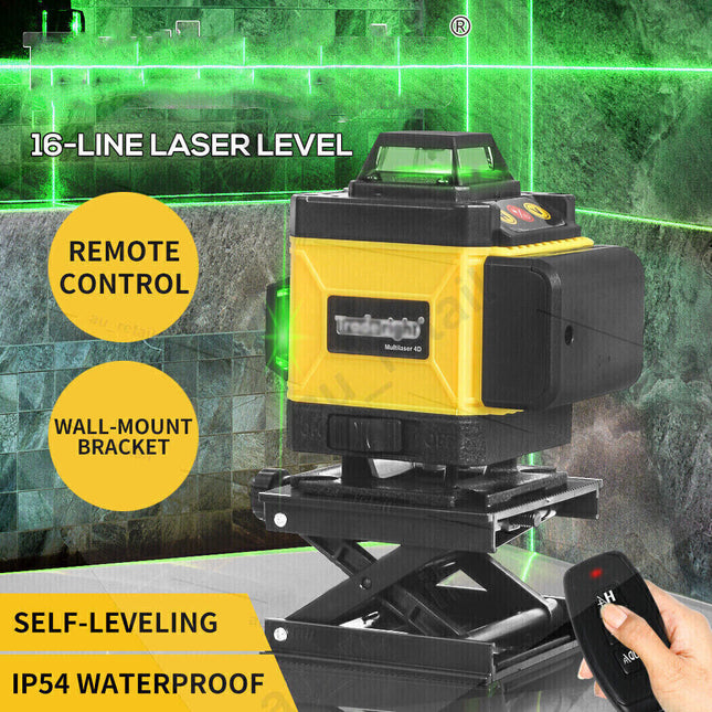 16 Line Laser Level 4D Green Light Auto Self Leveling 360�� Rotary Cross  ?