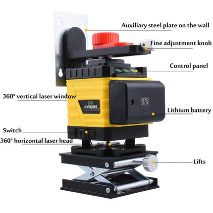 16 Line Laser Level 4D Green Light Auto Self Leveling 360�� Rotary Cross  ?