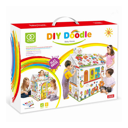 DIY Large Cardboard Coloring Creative Craft Play House Project Assemble Kids