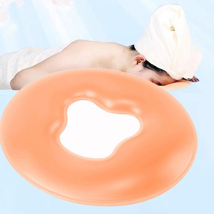 Soft Silicone Face Pillow SPA Gel Face Pad Rest Massage Pillow Cradle Cushion Orange