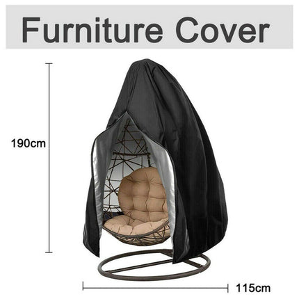 Waterproof Hanging Swing Egg Chair Cover With Zipper Outdoor Furniture Protector