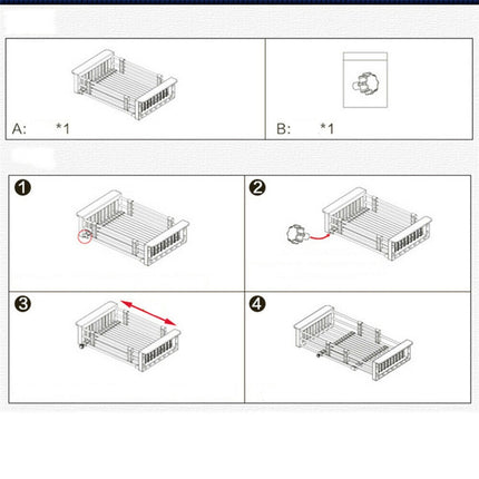 Adjustable Sink Drain Basket Dish Drying Rack Stainless Steel Kitchen Organizer