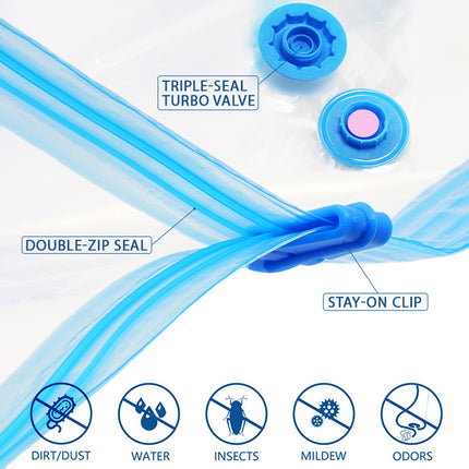 6PCS 60x50CM Vacuum Storage Bag Clothes Sealer Bags Space Saver Storage Seal Compressing