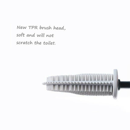 2PCS Bathroom Silicone Bristles Toilet Brush with Holder Creative Cleaning Brush