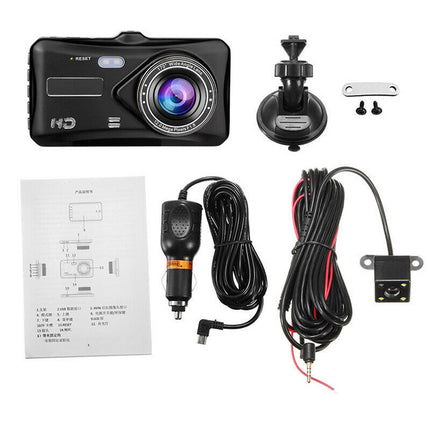 4" Touch Car Dash Camera Cam Front and Rear Dual Recorder Camera 1080P FHD Video