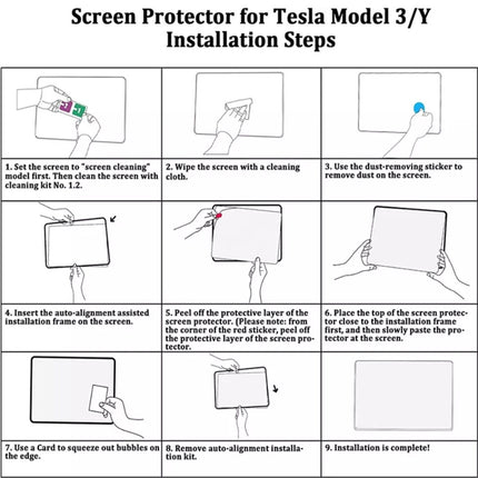 Tesla Model 3/Y Navigation Screen Tempered Glass Screen Protector Clear Matte Finish