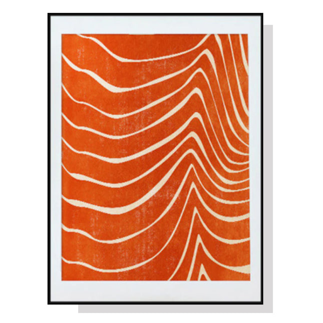 50cmx70cm Abstract Orange Black Frame Canvas Wall Art