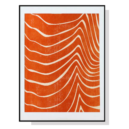 70cmx100cm Abstract Orange Black Frame Canvas Wall Art