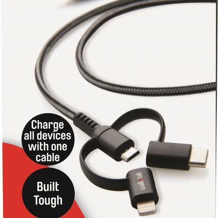 Walk n Talk 3in1 Charge & Sync Cable/USB-C/Micro USB