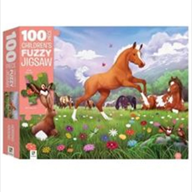 Horsing Around: Fuzzy Jigsaw 100 Piece