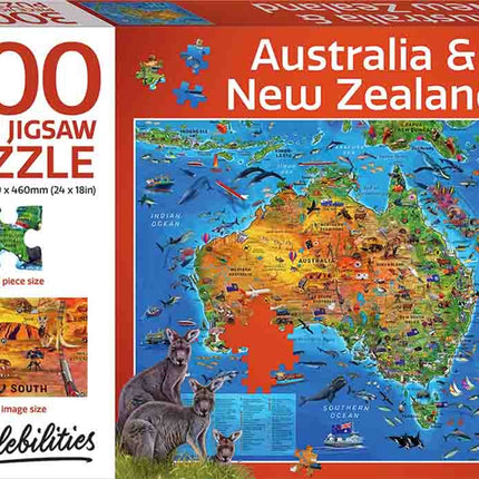 Puzzlebilities 300 Piece Jigsaw: Australia and New Zealand Map