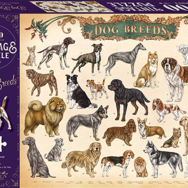 Vintage Puzzle - Dog Breeds 1000 Piece Puzzle