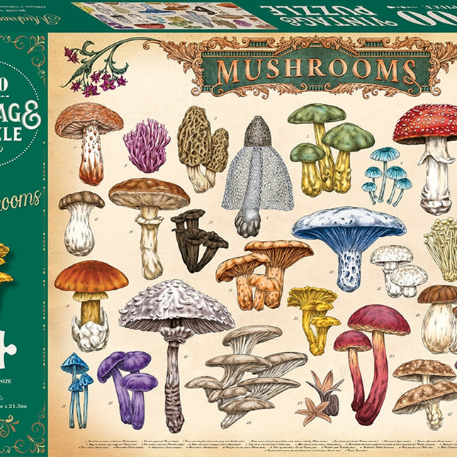 Vintage 1000 Piece Puzzle - Mushrooms