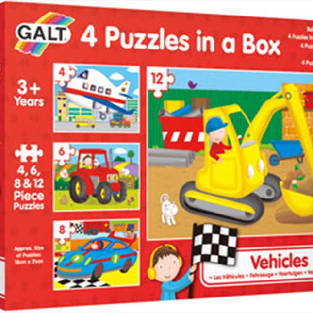 Vehicles - 4 Puzzles In A Box