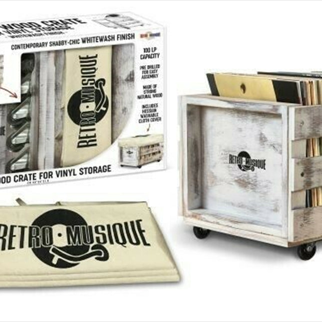 12" LP Wooden Crate With Wheels