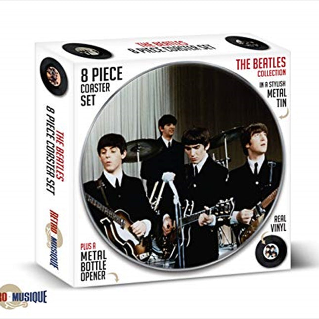 Beatles 8 Piece Coaster Set With Metal Tin