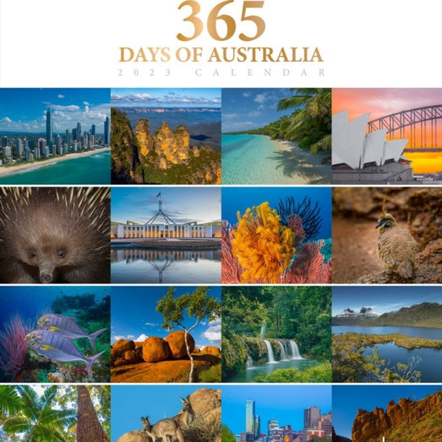 365 Days of Australia | 2023 14 x 12 Inch Monthly Deluxe Vertical Wall Calendar