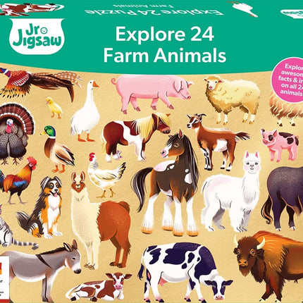 Junior Jigsaw Explore 24: Farm Animals 100 Piece Puzzle