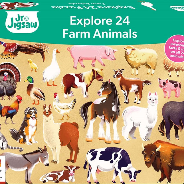 Junior Jigsaw Explore 24: Farm Animals 100 Piece Puzzle