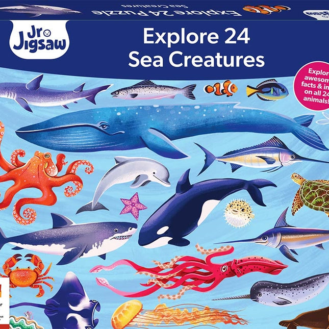 Junior Jigsaw Explore 24: Sea Creatures 100 Piece Puzzle