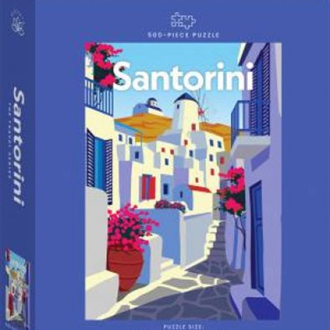 Santorini Travel Poster 500 Piece Puzzle