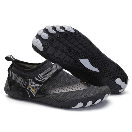 Men Women Water Shoes Barefoot Quick Dry Aqua Sports Shoes - Black Size EU39 = US6