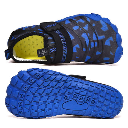 Kids Water Shoes Barefoot Quick Dry Aqua Sports Shoes Boys Girls (Pattern Printed) - Blue Size Bigkid US4 = EU36