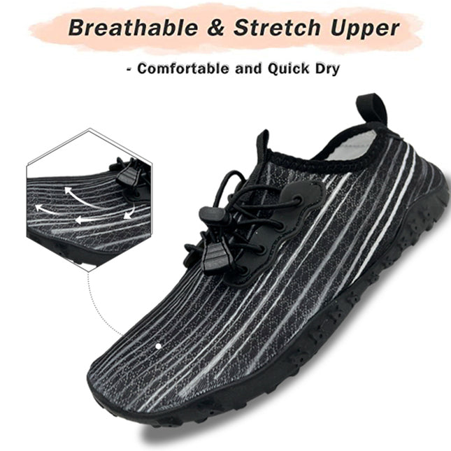 Water Shoes for Men and Women Soft Breathable Slip-on Aqua Shoes Aqua Socks for Swim Beach Pool Surf Yoga (Black Size US 9)