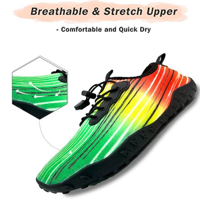 Water Shoes for Men and Women Soft Breathable Slip-on Aqua Shoes Aqua Socks for Swim Beach Pool Surf Yoga (Green Size US 6.5)