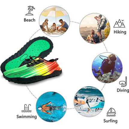 Water Shoes for Men and Women Soft Breathable Slip-on Aqua Shoes Aqua Socks for Swim Beach Pool Surf Yoga (Green Size US 9)