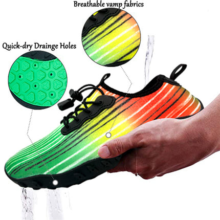 Water Shoes for Men and Women Soft Breathable Slip-on Aqua Shoes Aqua Socks for Swim Beach Pool Surf Yoga (Green Size US 9)