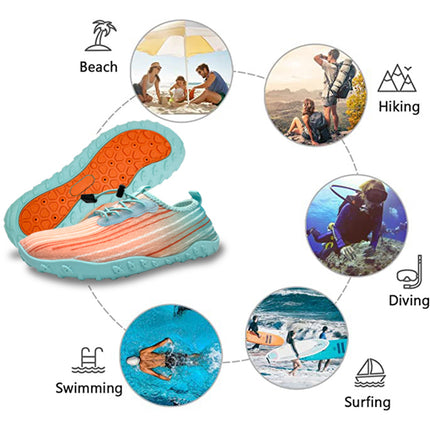 Water Shoes for Men and Women Soft Breathable Slip-on Aqua Shoes Aqua Socks for Swim Beach Pool Surf Yoga (Orange Size US 6.5)