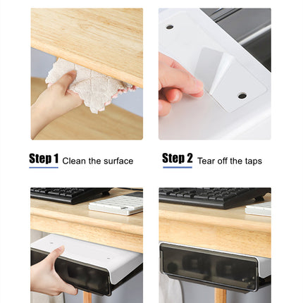 Under Desk Drawer Slide-out Large Office Organizers and Storage Drawers - Large Black