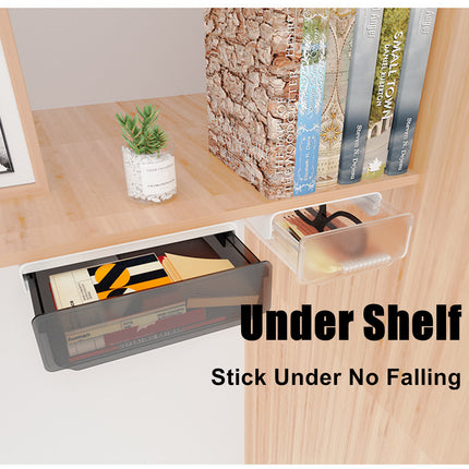 Under Desk Drawer Slide-out Large Office Organizers and Storage Drawers - Small Clear