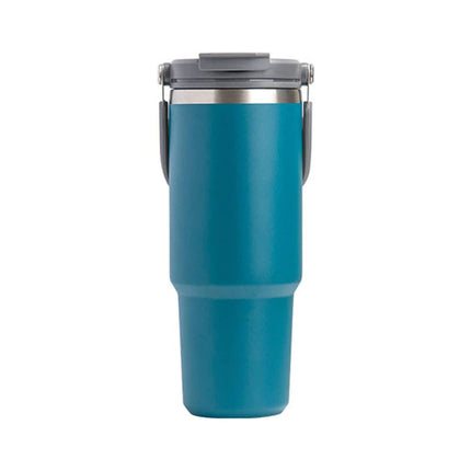 600ML Blue Stainless Steel Travel Mug with Leak-proof 2-in-1 Straw and Sip Lid, Vacuum Insulated Coffee Mug for Car, Office, Perfect Gifts, Keeps Liquids Hot or Cold