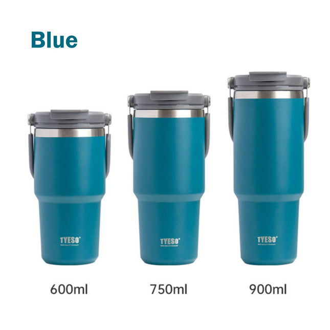 600ML Blue Stainless Steel Travel Mug with Leak-proof 2-in-1 Straw and Sip Lid, Vacuum Insulated Coffee Mug for Car, Office, Perfect Gifts, Keeps Liquids Hot or Cold