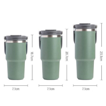600ML White Stainless Steel Travel Mug with Leak-proof 2-in-1 Straw and Sip Lid, Vacuum Insulated Coffee Mug for Car, Office, Perfect Gifts, Keeps Liquids Hot or Cold