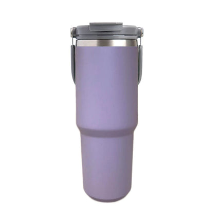 750ML Purple Stainless Steel Travel Mug with Leak-proof 2-in-1 Straw and Sip Lid, Vacuum Insulated Coffee Mug for Car, Office, Perfect Gifts, Keeps Liquids Hot or Cold