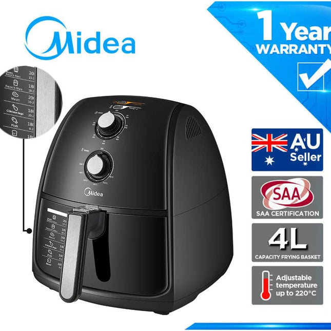 Midea 4L 1500W Multi-functional Air Fryer - Black