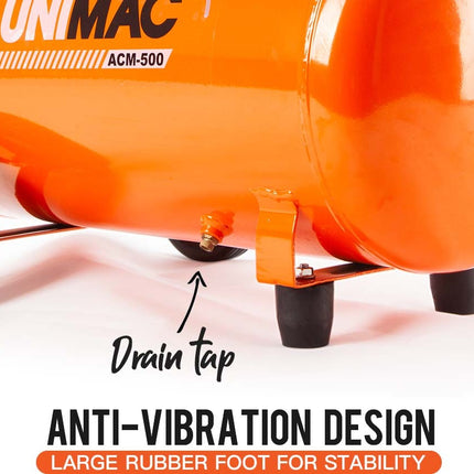 UNIMAC Air Compressor 50L 3HP Electric Portable Inflator Direct Tank Pump Oil