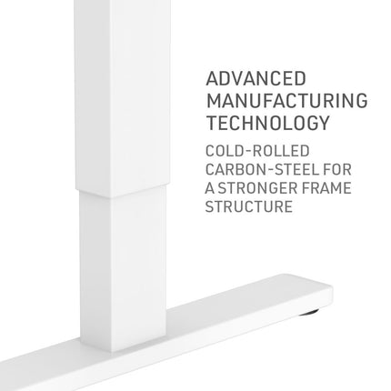 Fortia Sit To Stand Up Standing Desk, 120x60cm, 72-118cm Electric Height Adjustable, 70kg Rated, White/White Frame
