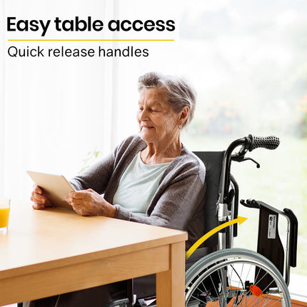EQUIPMED 24 Inch Portable Folding Wheelchair 24" Mobility Wheel Chair Alloy, Senior Elderly Aid