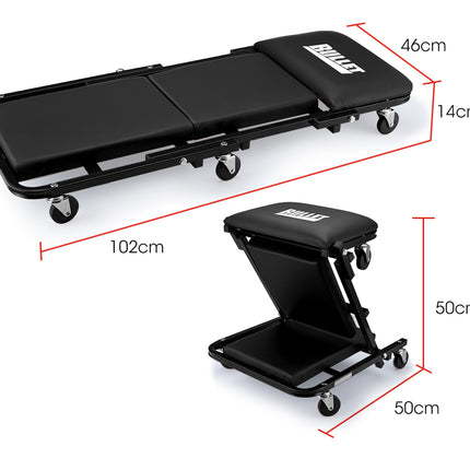 BULLET Folding Creeper Mechanics Stool Seat Trolley Garage Workshop Mechanic