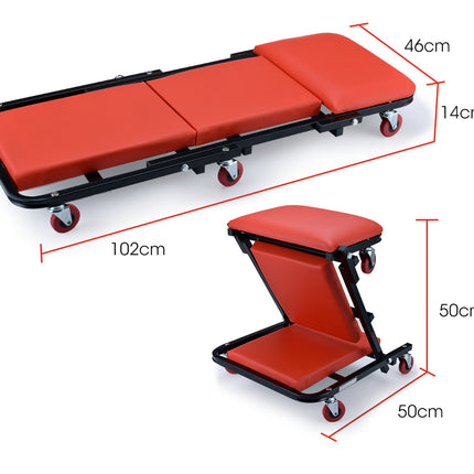 BULLET Folding Creeper Mechanics Stool Seat Trolley Garage Mechanic Workshop