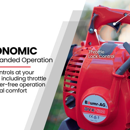 Baumr-AG Petrol Leaf Blower Vacuum 4 Stroke - Vac Garden Commercial Hand Outdoor