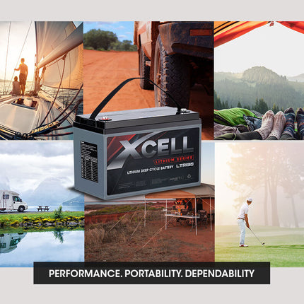 X-CELL 130Ah 12v Lithium Battery LiFePO4 Iron Phosphate  Deep Cycle Camping 4WD